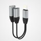 Dudao kõrvaklappide adapter Lightning to Lightning adapter + 3,5 mm minipistikupesa muusika ja laadimise jaoks, hall (L17i + hall) цена и информация | Mobiiltelefonide kaablid | hansapost.ee