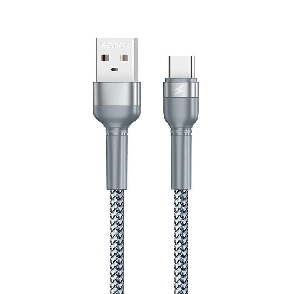 Remax USB – USB Type C kaabel laadimis-andmeedastus 2,4 A 1 m hõbedane (RC-124a hõbe) hind ja info | Mobiiltelefonide kaablid | hansapost.ee