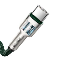 Baseus Cafule Series Metal Data USB Type C - USB Typ C Cable Power Delivery 100 W (20 V / 5 A) 1 m green (CATJK-C06) цена и информация | Кабели для телефонов | hansapost.ee