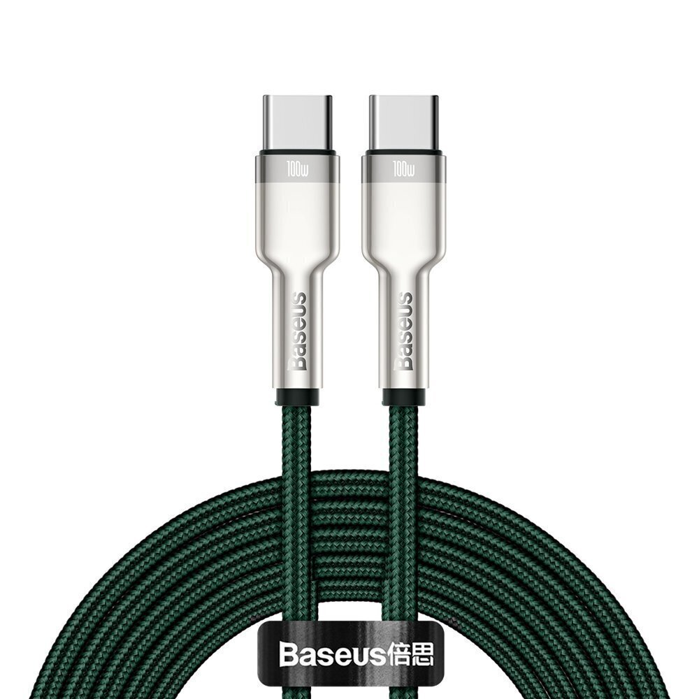 Kaabel Baseus Cafule Series Type-C to Type-C 100W 2m, roheline hind ja info | Mobiiltelefonide kaablid | hansapost.ee