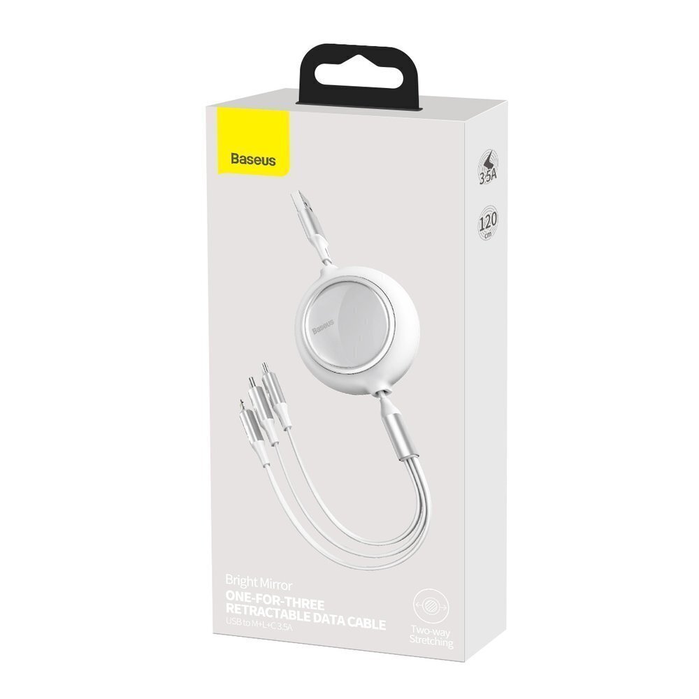 Baseus BSU2708WHT, USB Typ C / Lightning цена и информация | Mobiiltelefonide kaablid | hansapost.ee