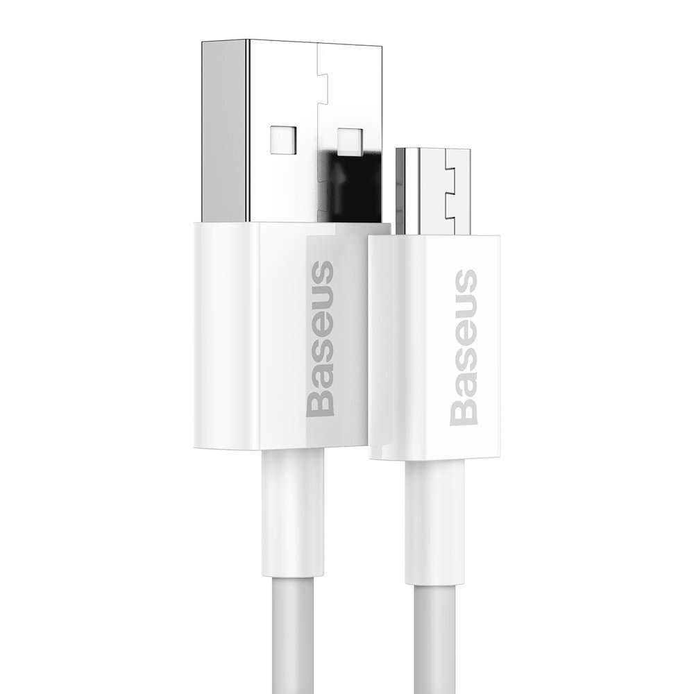 Kaabel Baseus USB - micro USB, 2m BSU2825WHT цена и информация | Mobiiltelefonide kaablid | hansapost.ee