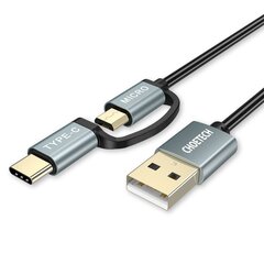 Кабель для зарядки и передачи данных Choetech 2in1 USB - USB Type C / micro USB, 1.2 м, черный (XAC-0012-101BK) цена и информация | Кабели для телефонов | hansapost.ee