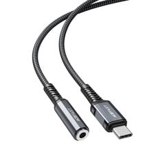 Acefast USB Type C audio cable - 3.5mm mini jack (female) 18cm, AUX gray (C1-07 deep space gray) hind ja info | Mobiiltelefonide kaablid | hansapost.ee