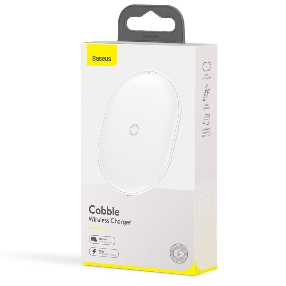 Baseus Cobble WXYS-02 juhtmeta laadija 9V / 2A / 15W valge цена и информация | Laadijad mobiiltelefonidele | hansapost.ee