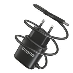 Бытовое зарядное устройство Dudao 2x USB, USB - Type C 12 Вт кабель черный (A2ProT черный) цена и информация | Зарядные устройства для телефонов | hansapost.ee