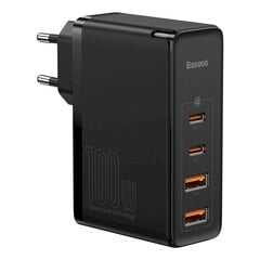 Сетевое зарядное устройство 2 x USB / 2 x USB-C / 100W / 5A, черное цена и информация | Зарядные устройства для телефонов | hansapost.ee