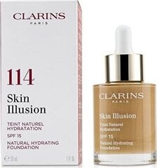 Основа для макияжа Clarins Skin Illusion Natural Hydrating Foundation SPF 15 114 Cappuccino, 30 мл цена и информация | Clarins Декоративная косметика | hansapost.ee