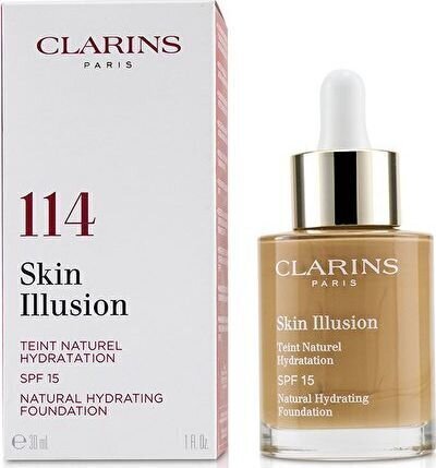 Jumestuskreem Clarins Skin Illusion Natural Hydrating Foundation SPF 15 114 Cappuccino, 30 ml цена и информация | Jumestuskreemid ja puudrid | hansapost.ee