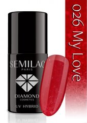 Hübriidküünelakk Semilac 026 My Love, 7 ml price and information | Nail polishes and nail polish removers | hansapost.ee