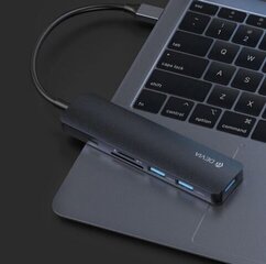 Aдаптер Leopard Type-C к USB3.0 * 3 + PD + кардридер 5 в 1 HUB цвет серый цена и информация | Адаптеры, USB-разветвители | hansapost.ee