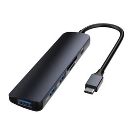 Aдаптер Leopard Type-C к USB3.0 * 3 + PD + кардридер 5 в 1 HUB цвет серый цена и информация | Адаптеры, USB-разветвители | hansapost.ee