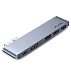 Adapter Ugreen Multifunctional HUB 2x USB Typ C - USB Typ C PD (Thunderbolt 3, 100W, 4K@60 Hz, 10 Gbps) / HDMI 4K@30 Hz / 3x USB 3.0 for MacBook Pro / Air gray (60559) price and information | USB adapterid ja jagajad | hansapost.ee