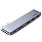 Adapter Ugreen Multifunctional HUB 2x USB Typ C - USB Typ C PD (Thunderbolt 3, 100W, 4K@60 Hz, 10 Gbps) / HDMI 4K@30 Hz / 3x USB 3.0 for MacBook Pro / Air gray (60559) цена и информация | USB adapterid ja jagajad | hansapost.ee