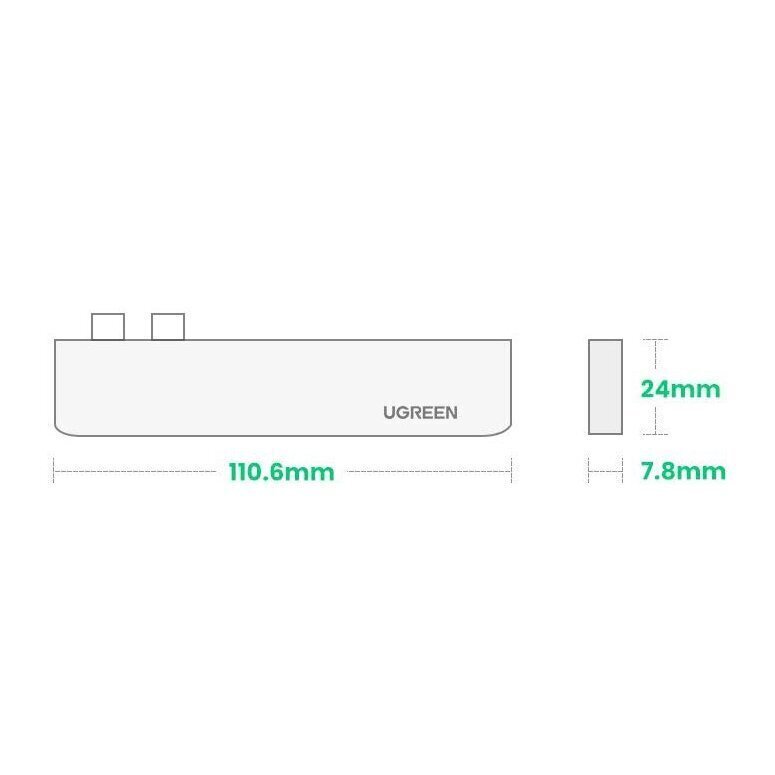 Adapter Ugreen Multifunctional HUB 2x USB Typ C - USB Typ C PD (Thunderbolt 3, 100W, 4K@60 Hz, 10 Gbps) / HDMI 4K@30 Hz / 3x USB 3.0 for MacBook Pro / Air gray (60559) hind ja info | USB adapterid ja jagajad | hansapost.ee