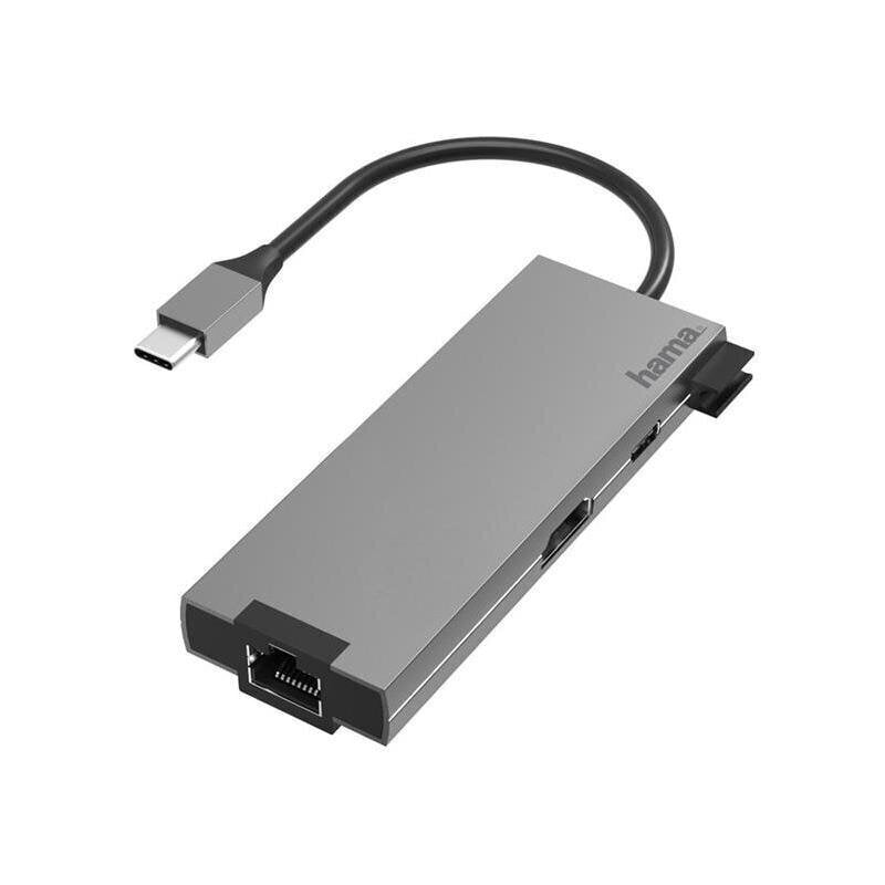 Adapter Hama USB-C pistik - 2xUSB-A/USB-C/HDMI/LAN, 00200109 цена и информация | USB adapterid ja jagajad | hansapost.ee