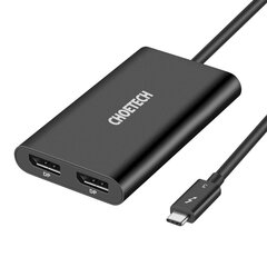Штекерный адаптер Choetech USB Type C Thunderbolt 3 (40 Гбит/с) — 2x DisplayPort 4K 60 Гц, черный (HUB-D03) цена и информация | Адаптеры, USB-разветвители | hansapost.ee