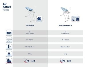 Гладильная доска LEIFHEIT Air Active M 118x38см, белая цена и информация | Гладильные доски | hansapost.ee