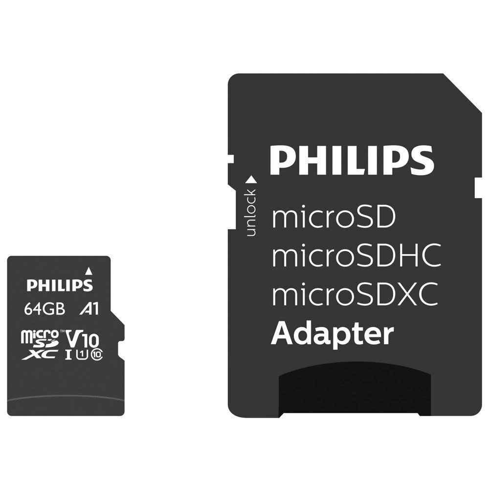 Philips MICROSDXC 64GB CLASS 10/UHS 1 + ADAPTER цена и информация | Mälukaardid mobiiltelefonidele | hansapost.ee