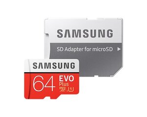 MicroSDXC mälukaart 64GB + adapater Samsung EVO Plus MB-MC64HA/APC hind ja info | Mälukaardid mobiiltelefonidele | hansapost.ee
