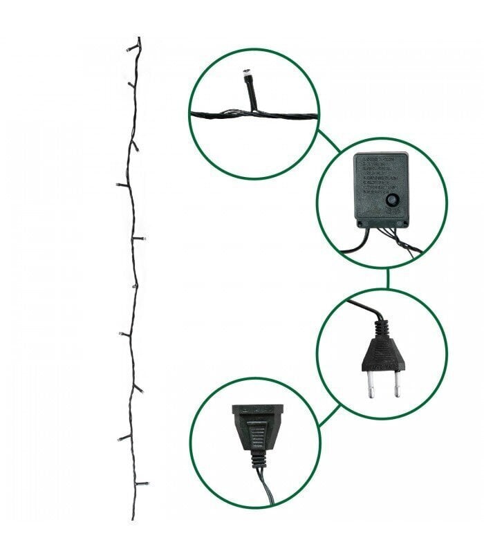 200 LED jõulude valguskett 17,5 m, külm valgus hind ja info | Jõulutuled | hansapost.ee