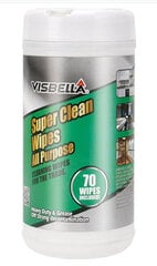 VISBELLA SuperClean универсальные салфетки для влажной уборки для дома 70шт. цена и информация | Автохимия | hansapost.ee
