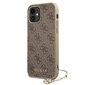 GUHCP12SGF4GBR Guess 4G Charms Cover for iPhone 12 mini 5.4 Brown цена и информация | Telefonide kaitsekaaned ja -ümbrised | hansapost.ee