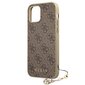 GUHCP12SGF4GBR Guess 4G Charms Cover for iPhone 12 mini 5.4 Brown цена и информация | Telefonide kaitsekaaned ja -ümbrised | hansapost.ee