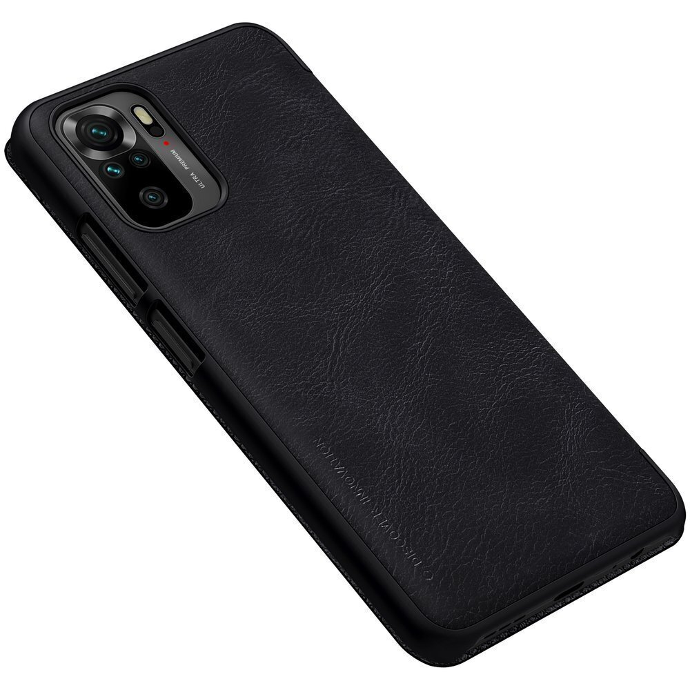 Nillkin Qin original leather case cover, sobib Xiaomi Redmi Note 10 / Redmi Note 10S, must hind ja info | Telefonide kaitsekaaned ja -ümbrised | hansapost.ee