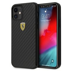 Ümbris Ferrari FERCAHCP12SBK telefonile iPhone 12 mini 5,4", must hind ja info | Ferrari Mobiiltelefonid, fotokaamerad, nutiseadmed | hansapost.ee