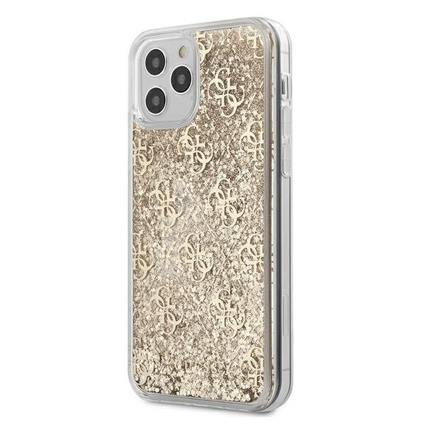 Apple iPhone 12 Pro Max Ümbris Guess Liquid Glitter Gold цена и информация | Telefonide kaitsekaaned ja -ümbrised | hansapost.ee