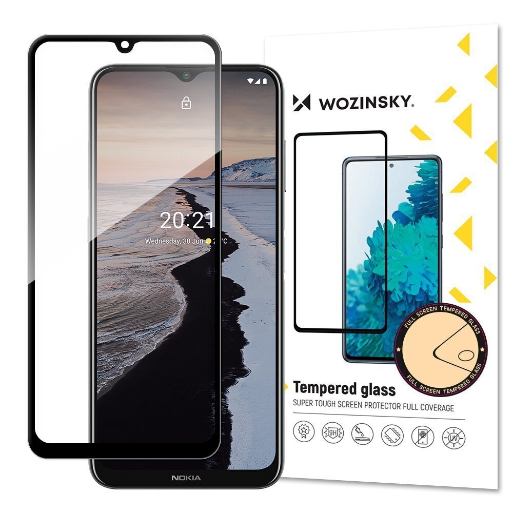 Kaitseklaas Super Tough Screen Protector Full Coveraget sobib Nokia 10G, must цена и информация | Ekraani kaitseklaasid ja kaitsekiled | hansapost.ee