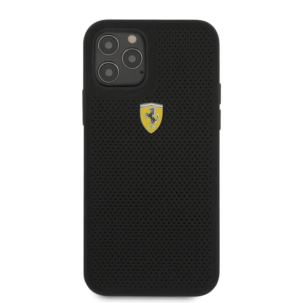 FESPEHCP12MBK Ferrari On Track Perforated Cover for iPhone 12/12 Pro 6.1 Black цена и информация | Telefonide kaitsekaaned ja -ümbrised | hansapost.ee