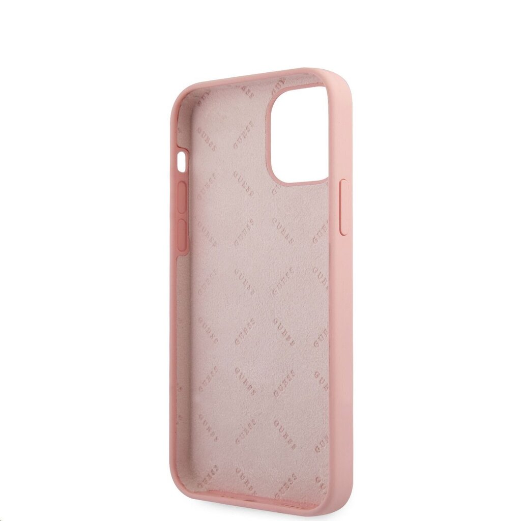 GUHCP12SLSVSPG Guess Silicone Vintage Green Script Cover for iPhone 12 mini 5.4 Pink цена и информация | Telefonide kaitsekaaned ja -ümbrised | hansapost.ee