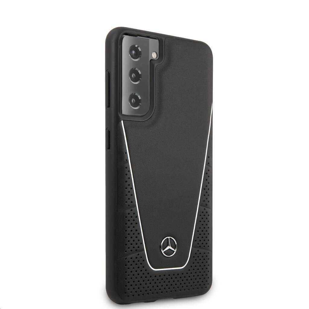 MEHCS21MCLSSI Mercedes Dynamic Leather Cover for Samsung Galaxy S21+ Black hind ja info | Telefonide kaitsekaaned ja -ümbrised | hansapost.ee