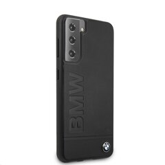 BMHCS21MSLLBK BMW Leather Hot Stamp Cover for Samsung Galaxy S21+ Black hind ja info | Telefonide kaitsekaaned ja -ümbrised | hansapost.ee