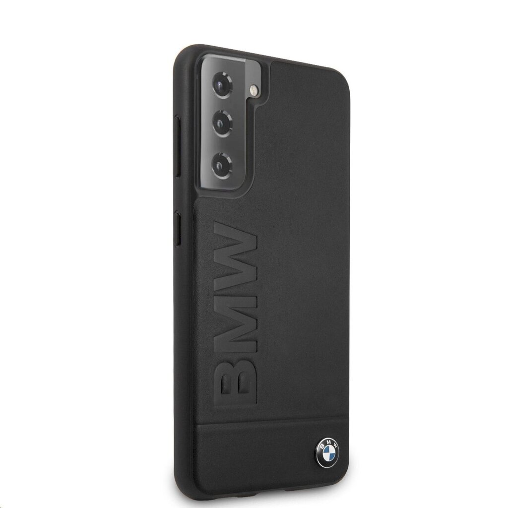 BMHCS21MSLLBK BMW Leather Hot Stamp Cover for Samsung Galaxy S21+ Black цена и информация | Telefonide kaitsekaaned ja -ümbrised | hansapost.ee