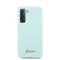 GUHCS21MLSLMGLB Guess Silicone Metal Logo Script Cover for Samsung G996 Galaxy S21+ Light Blue hind ja info | Telefonide kaitsekaaned ja -ümbrised | hansapost.ee