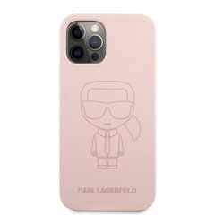 KLHCP12LSILTTPI Karl Lagerfeld Iconic Outline Silicone Case for iPhone 12 Pro Max 6.7 Tone on Tone Pink hind ja info | Telefonide kaitsekaaned ja -ümbrised | hansapost.ee