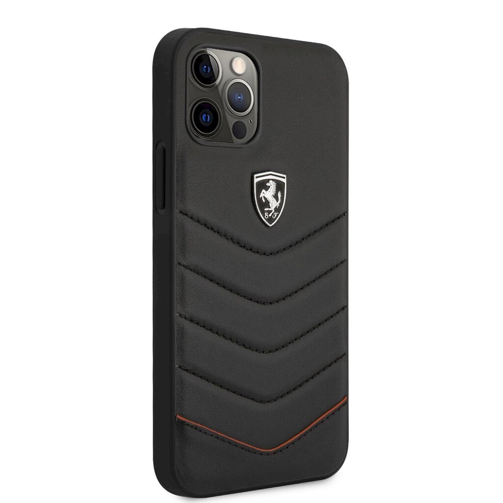 FEHQUHCP12LBK Ferrari Off Track Leather Quilted Hard Case for iPhone 12 Pro Max 6.7 Black цена и информация | Telefonide kaitsekaaned ja -ümbrised | hansapost.ee