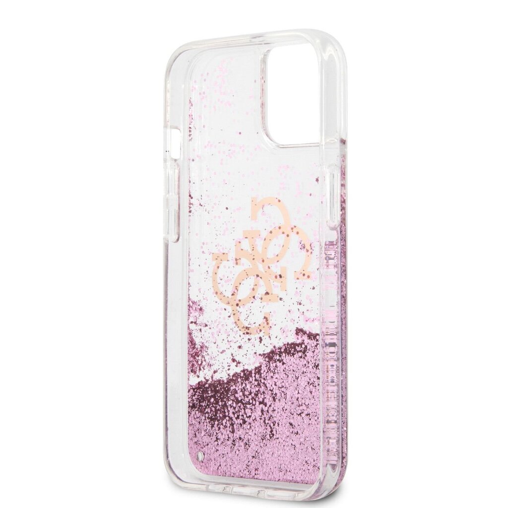 GUHCP13SLG4GPI Guess TPU Big 4G Liquid Glitter Pink Case for iPhone 13 Mini Transparent цена и информация | Telefonide kaitsekaaned ja -ümbrised | hansapost.ee