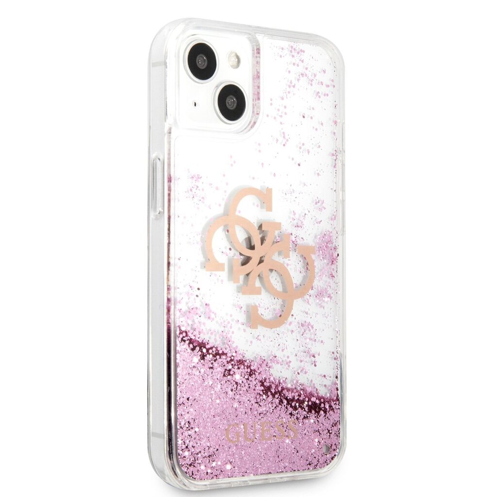 GUHCP13SLG4GPI Guess TPU Big 4G Liquid Glitter Pink Case for iPhone 13 Mini Transparent hind ja info | Telefonide kaitsekaaned ja -ümbrised | hansapost.ee