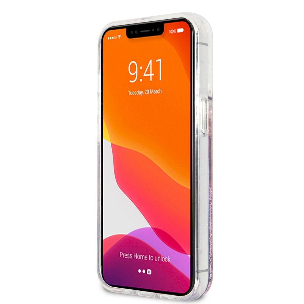 GUHCP13LLG4GPI Guess TPU Big 4G Liquid Glitter Pink Case for iPhone 13 Pro Transparent hind ja info | Telefonide kaitsekaaned ja -ümbrised | hansapost.ee