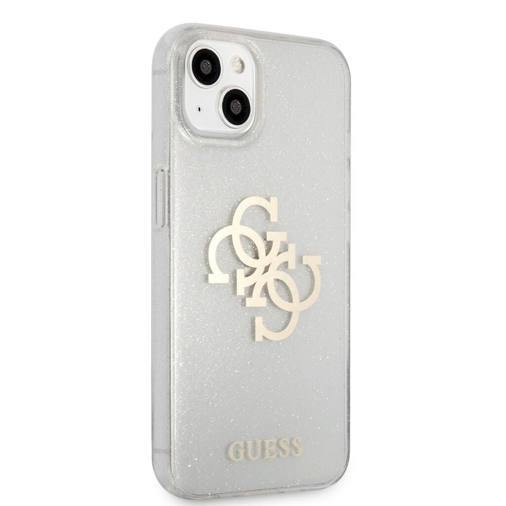 GUHCP13SPCUGL4GTR Guess TPU Big 4G Full Glitter Case for iPhone 13 Mini Transparent цена и информация | Telefonide kaitsekaaned ja -ümbrised | hansapost.ee
