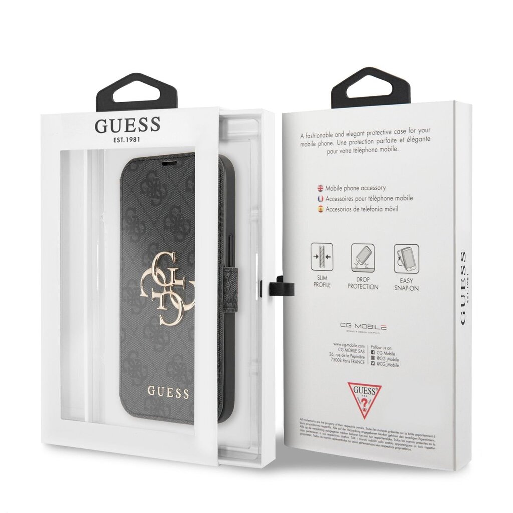 GUBKP13L4GMGGR Guess PU 4G Metal Logo Book Case for iPhone 13 Pro Grey hind ja info | Telefonide kaitsekaaned ja -ümbrised | hansapost.ee