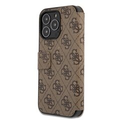 GUBKP13L4GMGBR Guess PU 4G Metal Logo Book Case for iPhone 13 Pro Brown цена и информация | Чехлы для телефонов | hansapost.ee