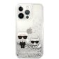 KLHCP13XGKCS Karl Lagerfeld Liquid Glitter Karl and Choupette Case for iPhone 13 Pro Max Silver hind ja info | Telefonide kaitsekaaned ja -ümbrised | hansapost.ee