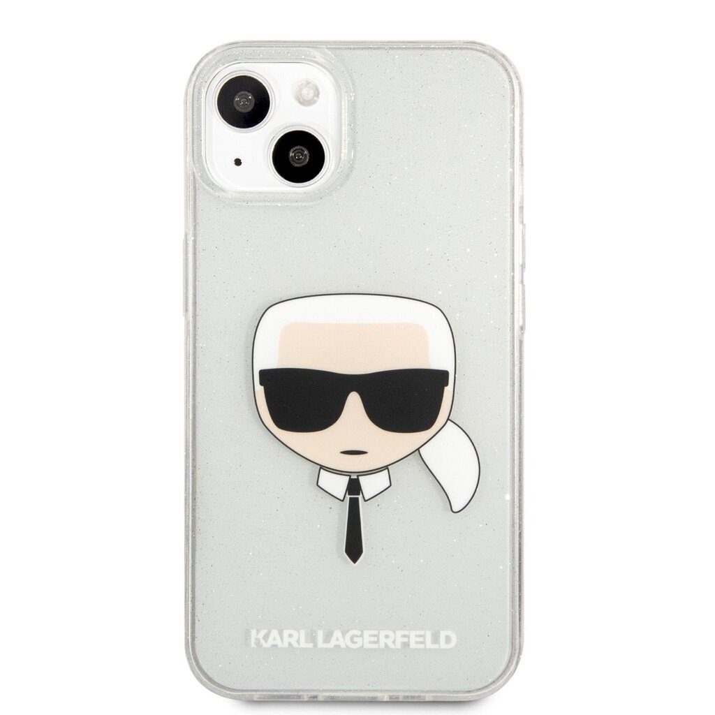 KLHCP13SKHTUGLS Karl Lagerfeld TPU Full Glitter Karl Head Case for iPhone 13 mini Silver hind ja info | Telefonide kaitsekaaned ja -ümbrised | hansapost.ee