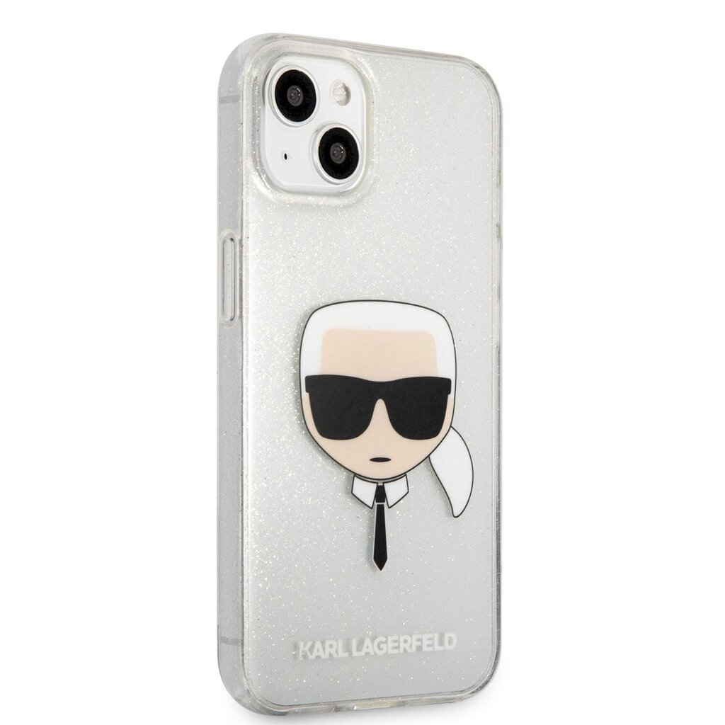 KLHCP13SKHTUGLS Karl Lagerfeld TPU Full Glitter Karl Head Case for iPhone 13 mini Silver цена и информация | Telefonide kaitsekaaned ja -ümbrised | hansapost.ee