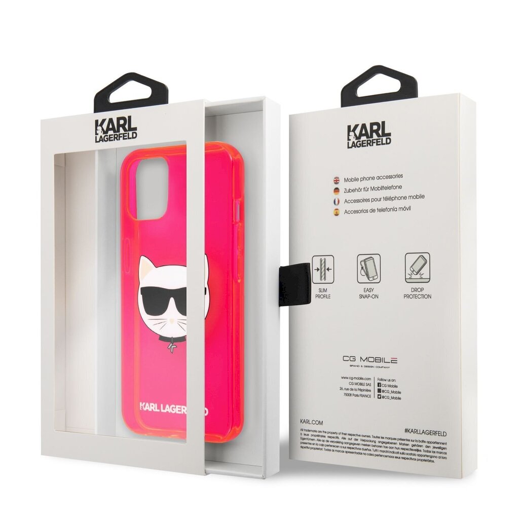 KLHCP13SCHTRP Karl Lagerfeld TPU Choupette Head Case for iPhone 13 mini Fluo Pink hind ja info | Telefonide kaitsekaaned ja -ümbrised | hansapost.ee